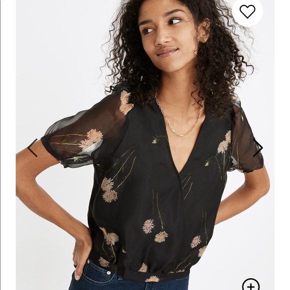 NWT Madewell Silk Organza Wrap Top - Picture 3 of 8